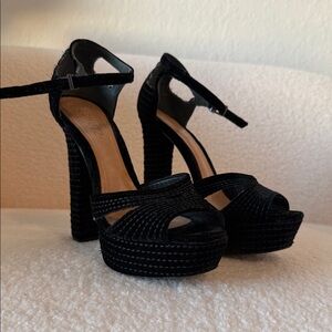 SCHUTZ Black Velvet Heels